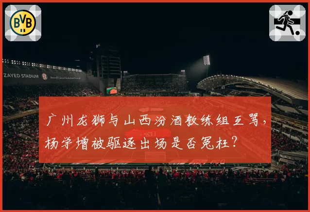 广州龙狮与山西汾酒教练组互骂,杨学增被驱逐出场是否冤枉?